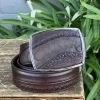 Cuadra Dark Brown Modern Leather Belt (NEW) -Guadalajara Western Wear IMG 22512