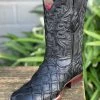 Pirarrucu Black Wide Square Toe Cowboy Boots - Red Diamond Boots 1 Pirarrucu Black Wide Square Toe Cowboy Boots - Red Diamond Boots -Guadalajara Western Wear IMG 22572