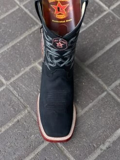 Los Altos Nobuck Black Wide Square Toe Cowboy Boots 7 Los Altos Nobuck Black Wide Square Toe Cowboy Boots -Guadalajara Western Wear IMG 2590