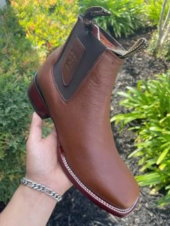 Los Altos Belmont Brown Wide Square Toe Botin Charro -Guadalajara Western Wear IMG 2599
