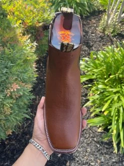 Los Altos Belmont Brown Wide Square Toe Botin Charro -Guadalajara Western Wear IMG 2600