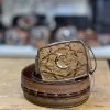 Cuadra Everest Tabaco Modern Ostrich Leather Belt -Guadalajara Western Wear IMG 2706