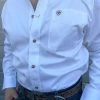 Ariat Solid White Twill Classic Fit Shirt -Guadalajara Western Wear IMG 2848