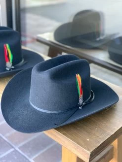 Stetson 6x Spartan Black Cowboy Felt Hat Sinaloa (Copa Chica Falda/Brim 3.5") -Guadalajara Western Wear IMG 2979 1