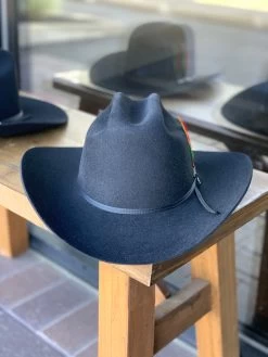 Stetson 6x Spartan Black Cowboy Felt Hat Sinaloa (Copa Chica Falda/Brim 3.5") -Guadalajara Western Wear IMG 2985 1