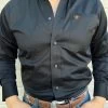 Ariat Solid Twill Black/Bronze Classic Long Sleeve Shirt -Guadalajara Western Wear IMG 34442