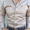 Ariat Solid Twill Kahki/Bronze Classic Long Sleeve Shirt