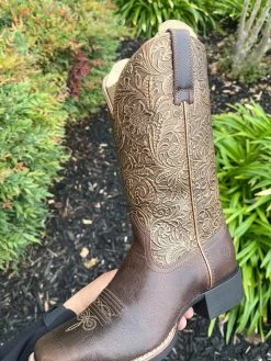 Ariat Brown Women Round Up Arizona Brown Wide Square Toe Western Boot -Guadalajara Western Wear IMG 3547