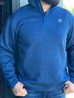 Ariat Men's Sweater Knit Fleece - Indigo Heather