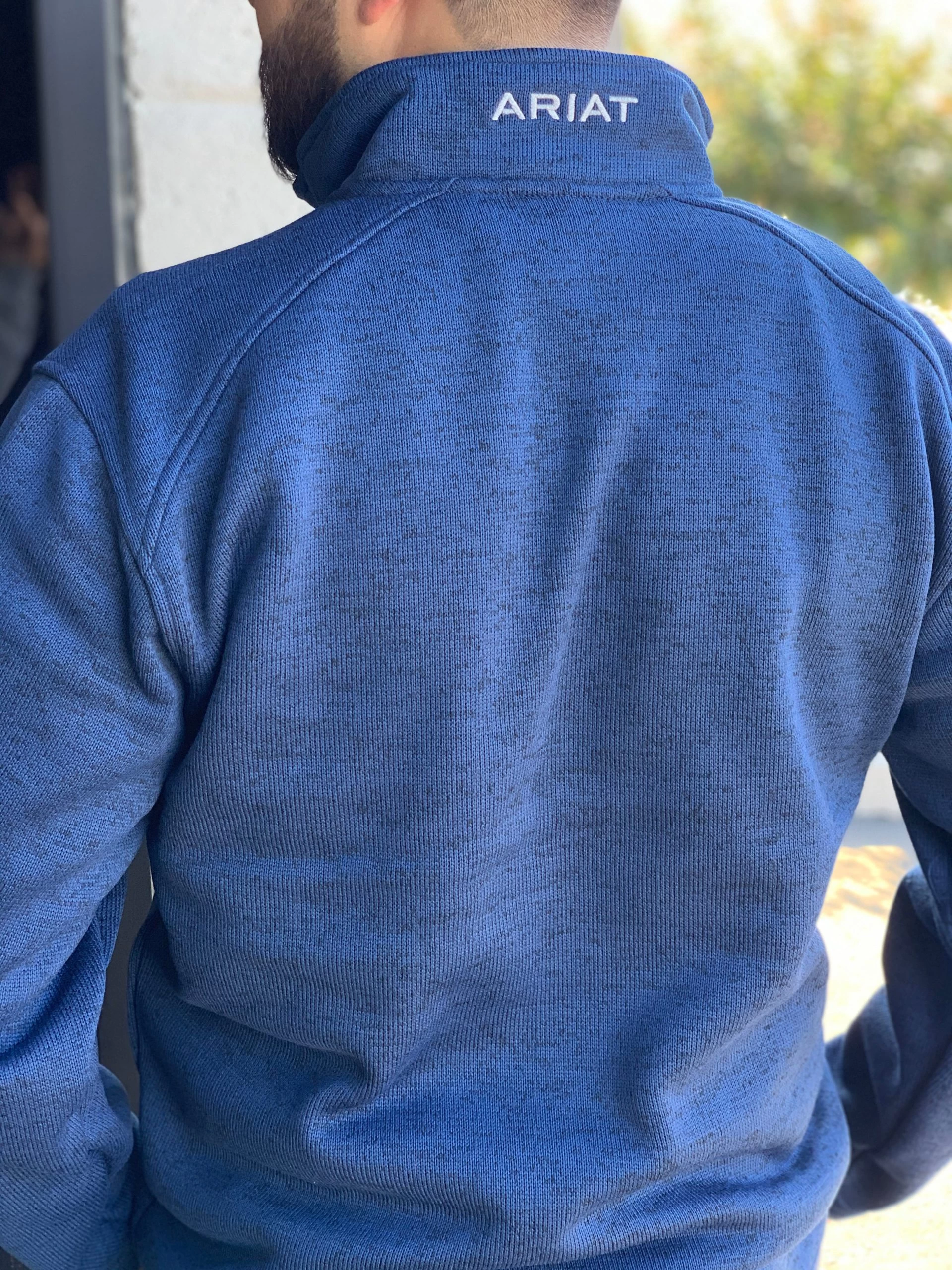 Ariat Men's Sweater Knit Fleece - Indigo Heather 4 Ariat Men's Sweater Knit Fleece - Indigo Heather - Image 2