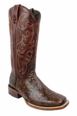 Reywelt Leather Tooled Print Square Toe Tall Cowgirl Boots -Guadalajara Western Wear IMG 3603