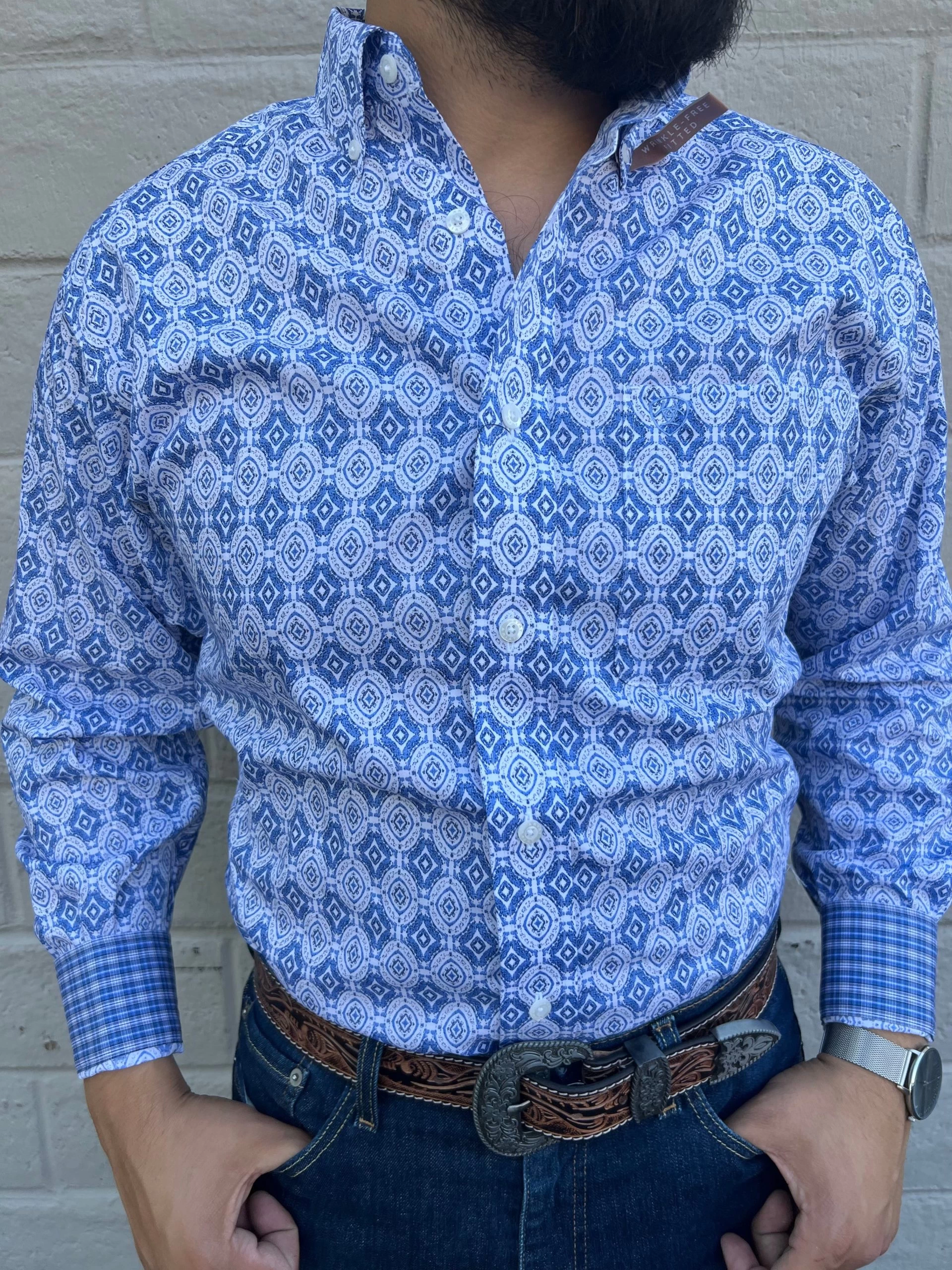 Ariat Farhan Windsurfer White Classic Long Sleeve Shirt 3 Ariat Farhan Windsurfer White Classic Long Sleeve Shirt