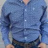 Ariat Ernest Nocturnal Blue Classic Long Sleeve Shirt -Guadalajara Western Wear IMG 3646