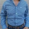 Ariat Eliot Blue Fitted Long Sleeve Shirt