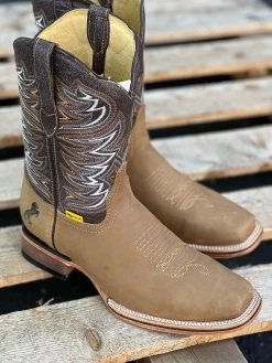 Light Brown Semi Wide Square Toe Cowboy Boots -Guadalajara Western Wear IMG 3657