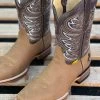 Light Brown Semi Wide Square Toe Cowboy Boots 1 Light Brown Semi Wide Square Toe Cowboy Boots -Guadalajara Western Wear IMG 3658