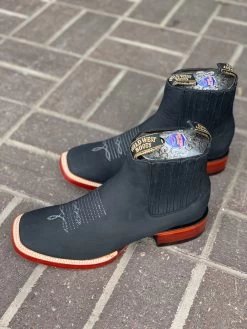 Wild West Nobuk Black Wide Square Toe Botin Charro -Guadalajara Western Wear IMG 4083
