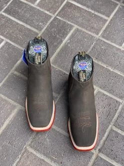 Wild West Nobuk Dark Tabacco Wide Square Toe Botin Charro -Guadalajara Western Wear IMG 4087