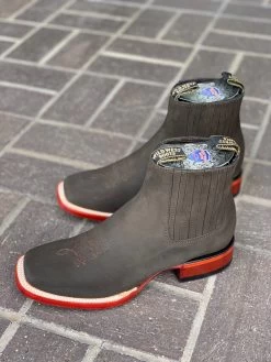 Wild West Nobuk Dark Tabacco Wide Square Toe Botin Charro -Guadalajara Western Wear IMG 4088 e60313a6 b3b2 4380 9a1c 58b807284880