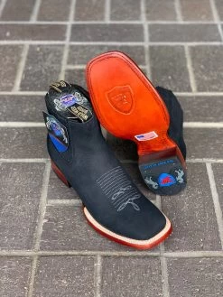 Wild West Nobuk Black Wide Square Toe Botin Charro -Guadalajara Western Wear IMG 4091