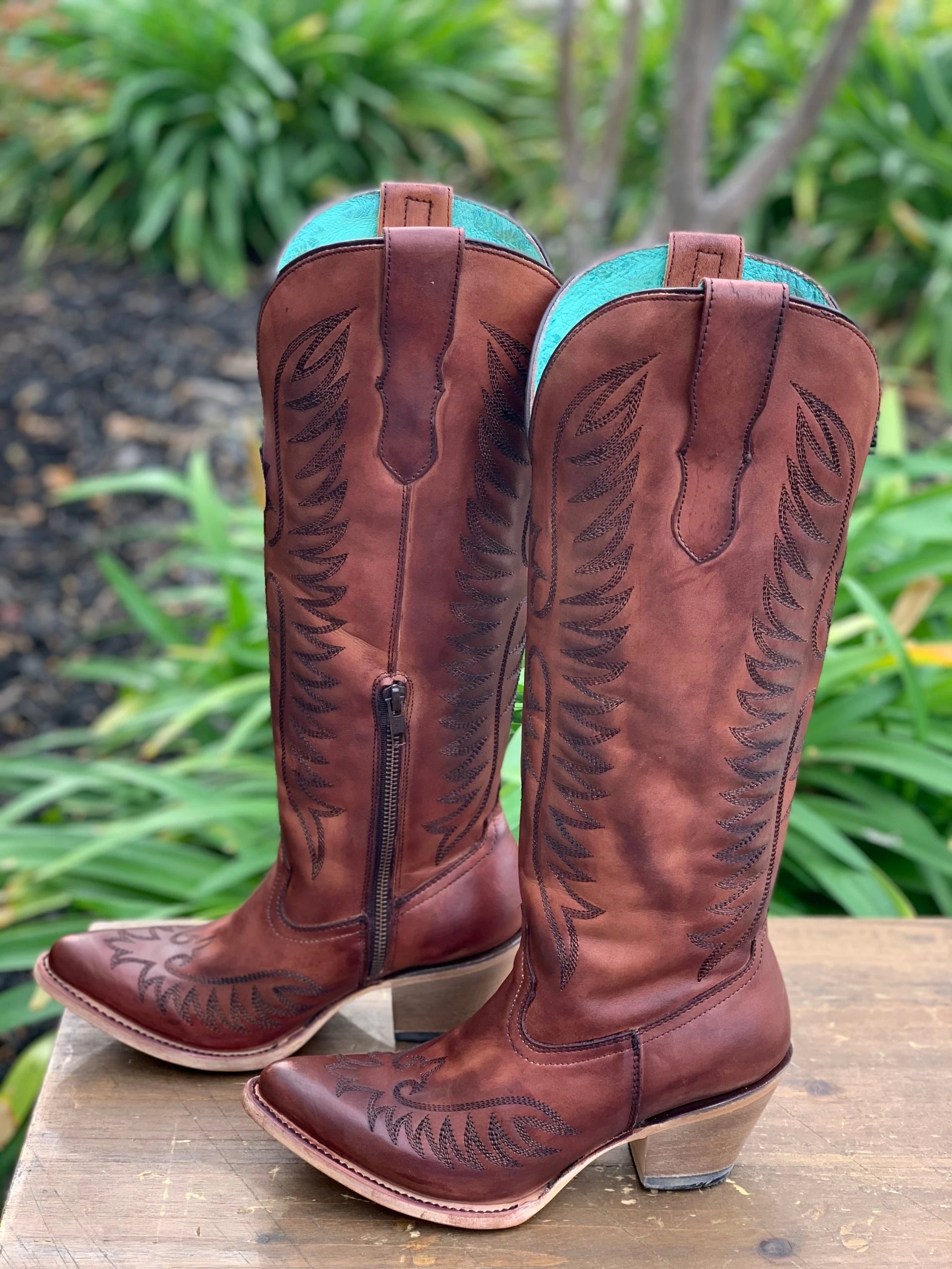 Corral Boots Women's Shoes Cognac Snip Toe Tall Boot 4 Corral Boots Women's Shoes Cognac Snip Toe Tall Boot - Image 2