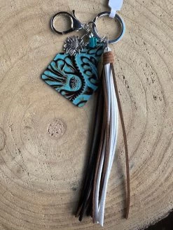 Western Paisley Print Keychain