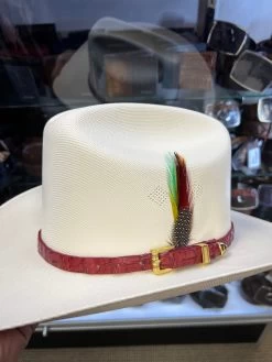 Genuine Red Caiman Leather Hat Band