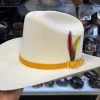 Genuine Buttercup Ostrich Leather Hat Band -Guadalajara Western Wear IMG 4926