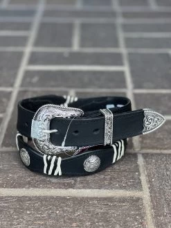 Potro Crazy Negro Cinto - Negro / Plata