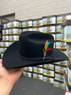 Stetson 6x Spartan Black Cowboy Felt Hat Sinaloa (Copa Chica Falda/Brim 3.5")