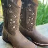 Reyme Crazy Tang Flower Stitched Cowgirl Boot