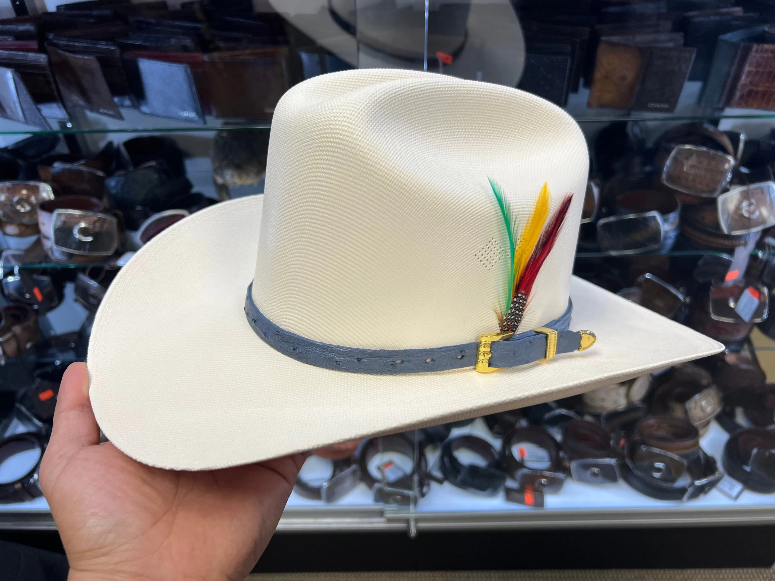 Tombstone 1000x Johnson (Copa Alta) Toquilla Avestruz Azul Mezclilla (Blue Jean) 3 Tombstone 1000x Johnson (Copa Alta) Toquilla Avestruz Azul Mezclilla (Blue Jean)