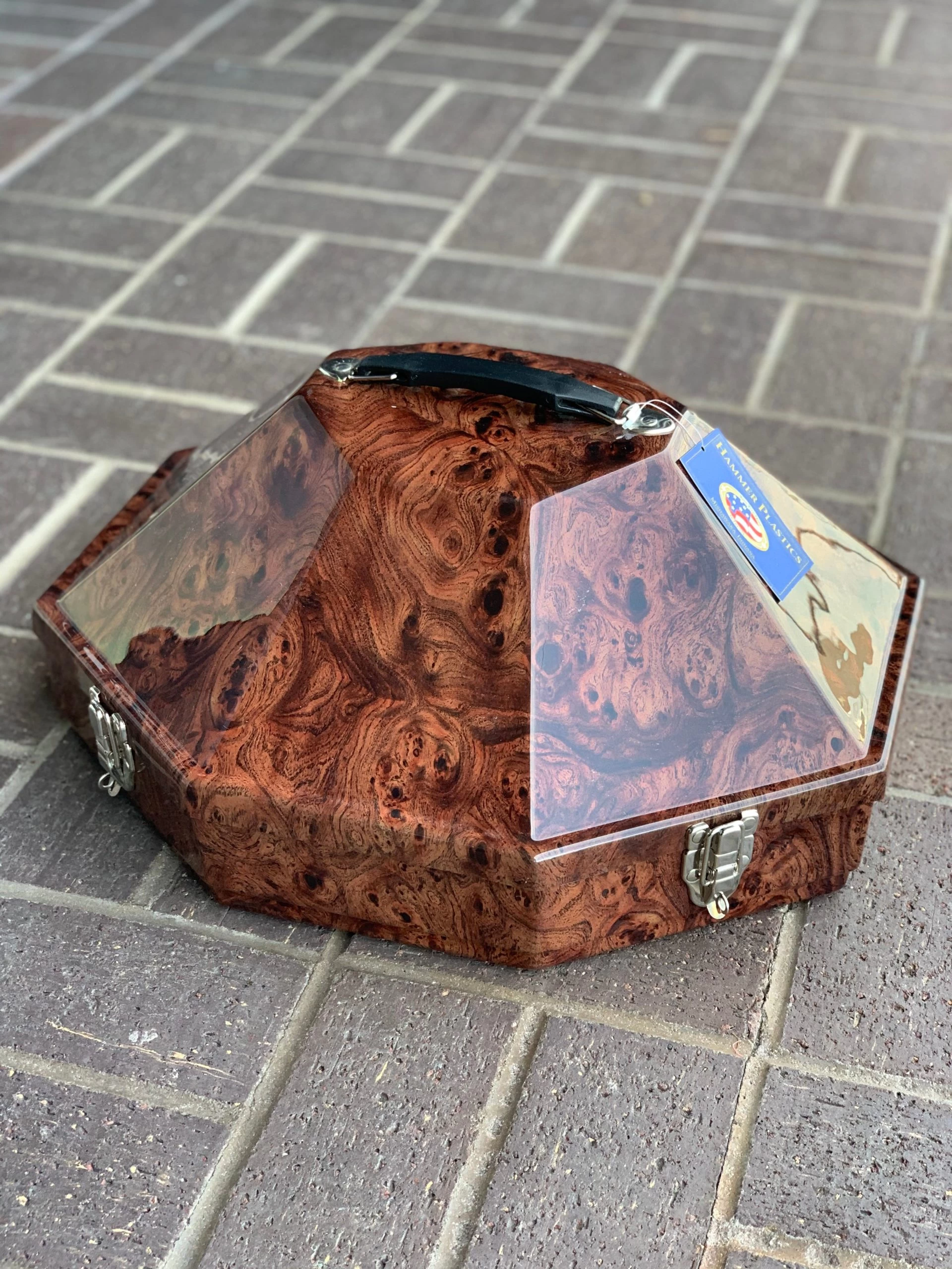 Exclusive Brown Wood HydroDipped Hat Carrying Case 3 Exclusive Brown Wood HydroDipped Hat Carrying Case