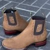 Los Altos Aztec Nobuck Chedron Botin Cuadrado Para Dama