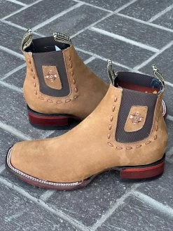 Los Altos Aztec Nobuck Chedron Botin Cuadrado Para Dama -Guadalajara Western Wear IMG 6470 1