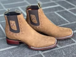 Los Altos Aztec Nobuck Chedron Botin Cuadrado Para Dama -Guadalajara Western Wear IMG 6473