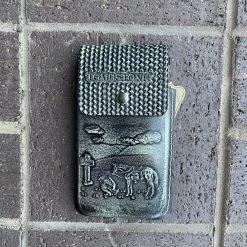 Tombstone Grey / BlackLeather Tooled Ranch Cell Phone Case