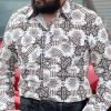 Camisa Vaquera Azteca Para Caballero (Blanca/Cafe) -Guadalajara Western Wear IMG 6623