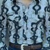 Rock And Roll Olive Aztec Snap Long Sleeve Shirt -Guadalajara Western Wear IMG 6681