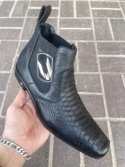 Vestigium Black Python Chelsea Boot