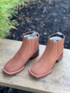 Los Altos Women Wide Square Square Toe Chedron Suede Ankle Boot -Guadalajara Western Wear IMG 7102 1