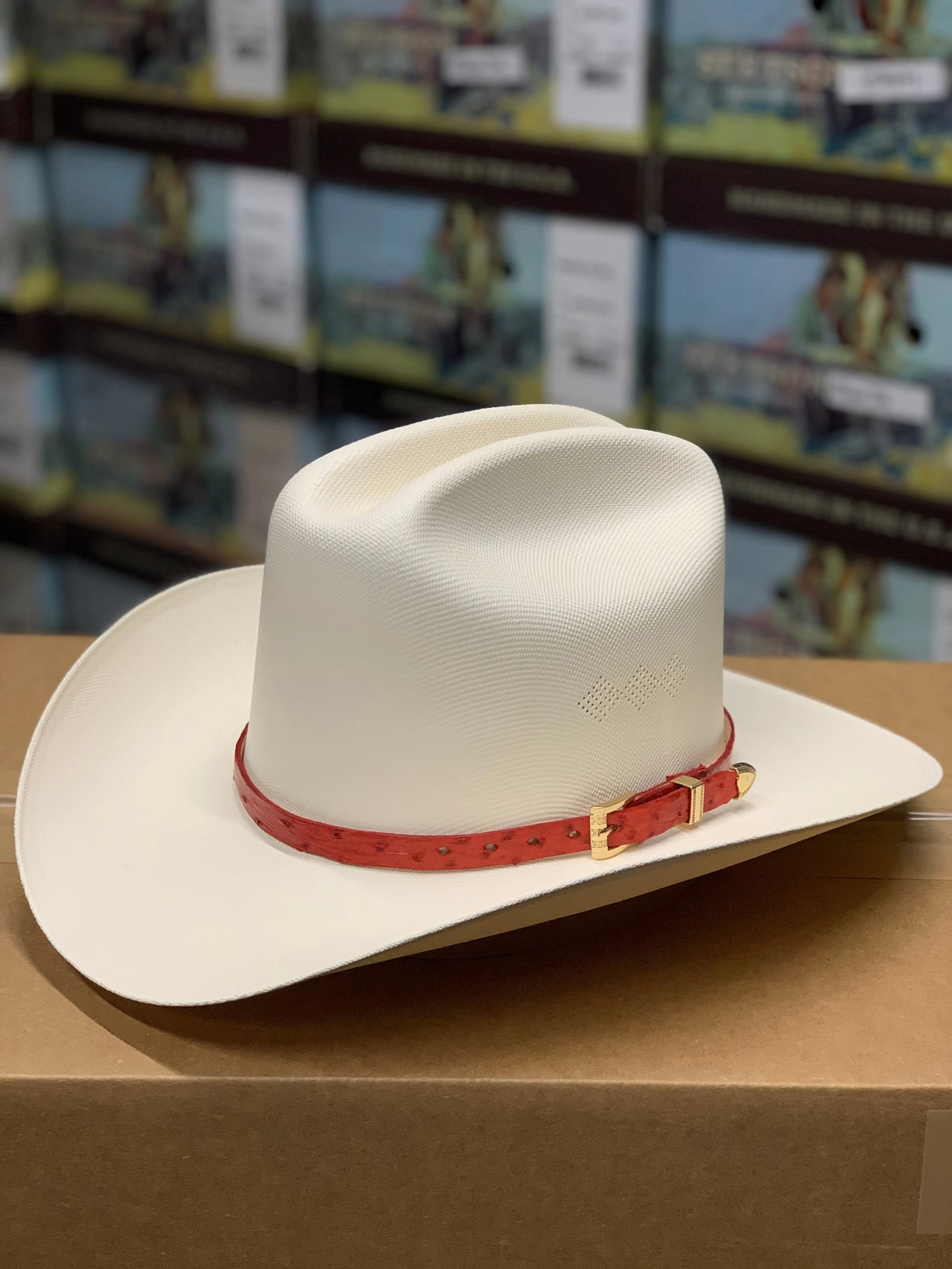 Tombstone 1000x Johnson (Copa Alta) With Genuine Red Ostrich Leather Band 4 Tombstone 1000x Johnson (Copa Alta) With Genuine Red Ostrich Leather Band - Image 2