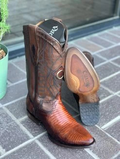 Cuadra Antique Honey Lizard Semi Oval Toe Cowboy Boots 10 Cuadra Antique Honey Lizard Semi Oval Toe Cowboy Boots -Guadalajara Western Wear IMG 7966