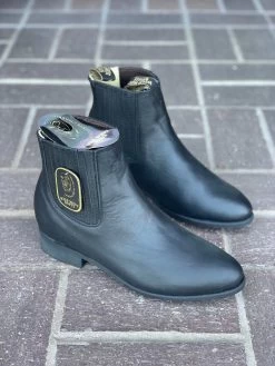 Wild West Black Napa Leather Rubber Sole Botin Charro -Guadalajara Western Wear IMG 9149