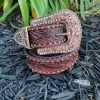 Angel Ranch Brown Floral Leather Belt Womens -Guadalajara Western Wear IMG 9215
