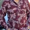 Men's Italian Print Long Sleeve Shirt - B581