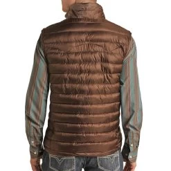 Ariat Men's Rock & Roll Denim Brown Poly Fill Puffer Vest -Guadalajara Western Wear RRMO98RZWE 3 1024x1024 694b3aa6 3180 4648 b323 37510b78e2ed
