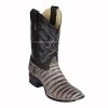 Los Altos Porto Gray Caiman Belly Wide Square Toe Cowboy Boots