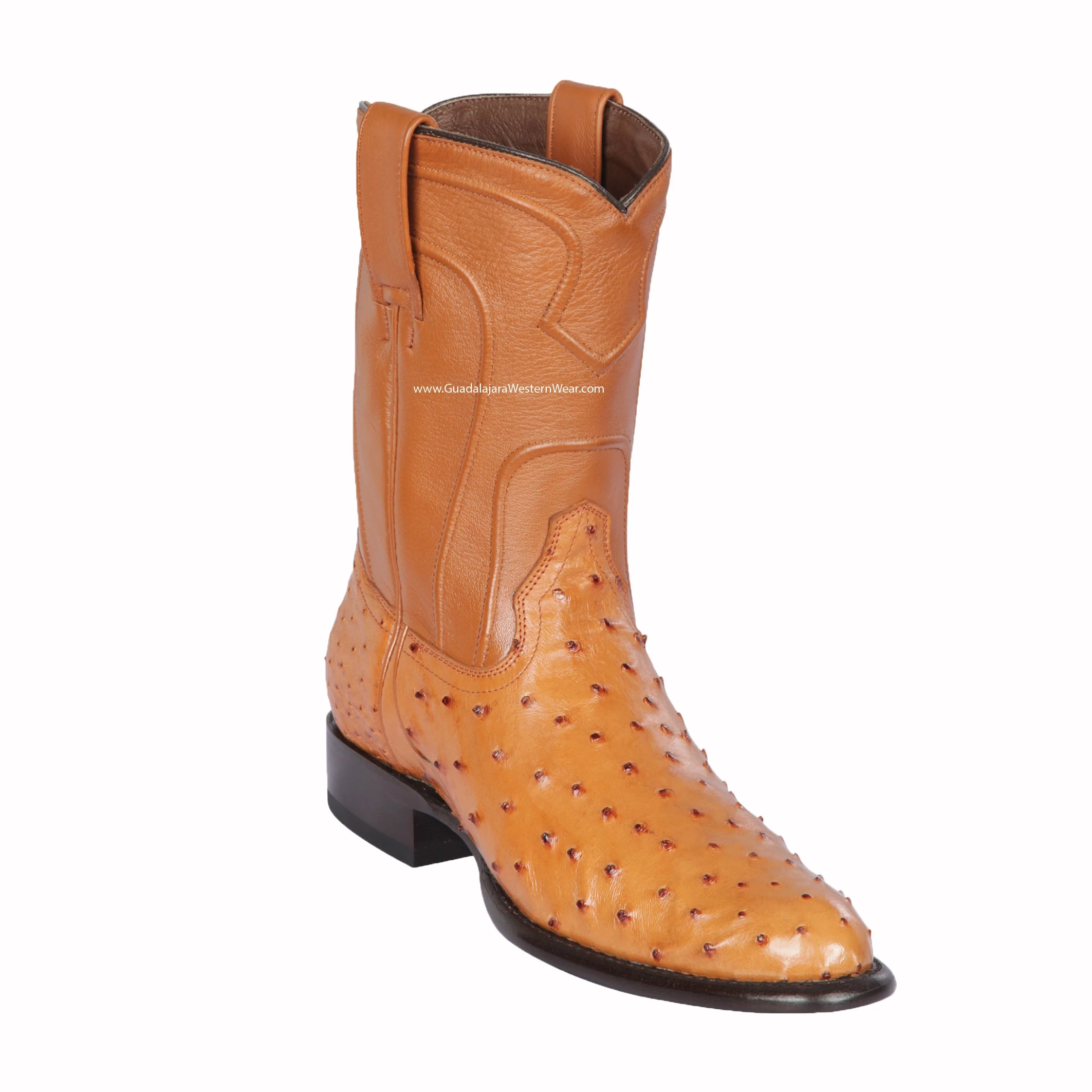Los Altos Honey Ostrich Roper Cowboy Boots 3 Los Altos Honey Ostrich Roper Cowboy Boots