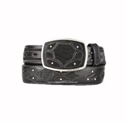 King Exotic Black Elephant Modern Western Leather Belt